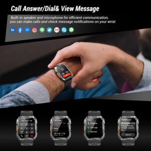 military smart watch for men (answer/make calls), 2.01
