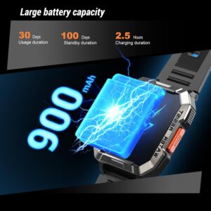 military smart watch for men (answer/make calls), 2.01